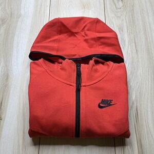 Nike Tech Women's Fleeced Full Zip Hoodie Red Size Medium Stretch Logo